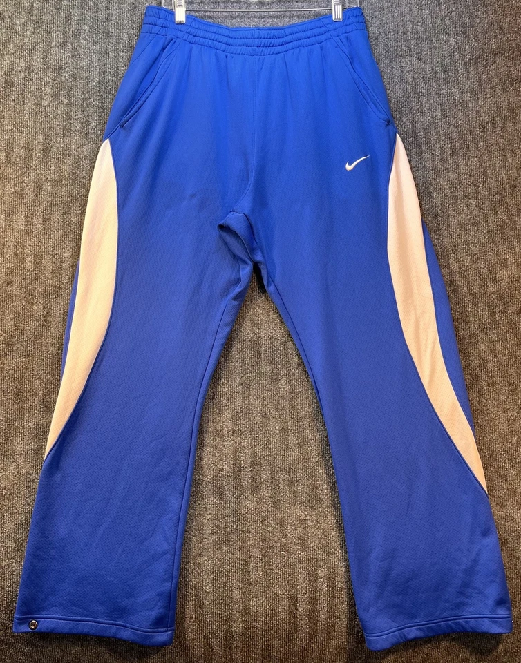 Nike Track Pants Snap Bottoms Dri-FIT Mens Large Blue White Polyester 244774-494 - Image 1 of 4