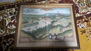 Original kolorierter Kupferstich ca. 1617 - 1700 Penig PENICK In Sachsen Antik  - Bild 1 von 5