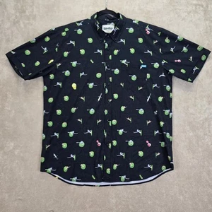 RSVLTS Herren schwarz Knopfleiste Kurzarm Rick and Morty Hemd Kunuflex Größe 2xl - Bild 1 von 23
