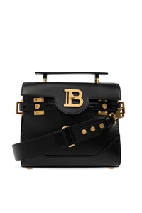 BALMAIN B-Buzz 23 Basket Gold Black Leather Shoulder Bag New - Picture 1 of 5