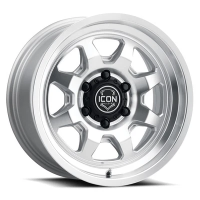 17x8.5 Icon Alloys Nuevo Silver Machined Wheel 6x5.5 (0mm) - Image 1 of 4