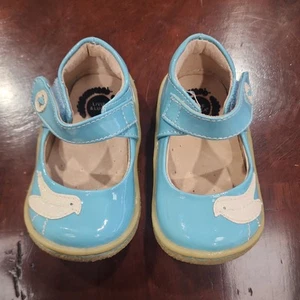 Livie & Luca Toddler Girls 4 Shoes w/bird CLASSIC Mary Jane  Blue Leather $68 - Picture 1 of 4