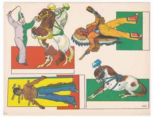 Zirkus Dompteur Pferde Messerwerfer Indianer alter Bastelbogen Ausschneidebogen - Bild 1 von 2