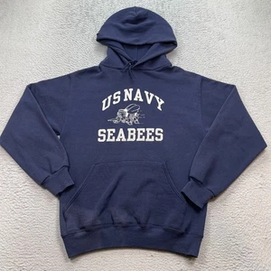 Sudadera De Colección Marina de los Estados Unidos SEABEES Para Hombre Talla Mediana Militar Segunda Guerra Mundial RARA Azul - Imagen 1 de 13