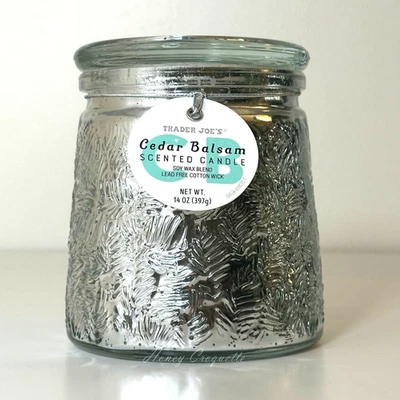 Trader Joe's Cedar Balsam Scented Candle 14 oz Soy Wax, Lead Free Cotton Wick - Image 1 of 2