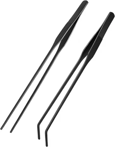2 Pezzi Pinzetta per Acquario 27 Cm, in Acciaio Inox, Dritte E Curve,Pinzette pe - Foto 1 di 6