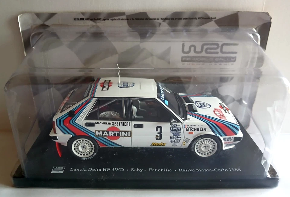 DIE CAST WRC LANCIA DELTA HF 4WD SABY FAUCHILLE 1988 SCALA 1/24 - Immagine 1 di 1