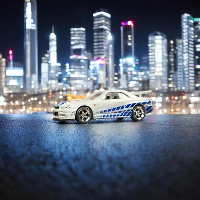 Hot Wheels Fast & Furious Brians Nissan Skyline GTR R34 Real Riders LOOSE - Image 1 of 4