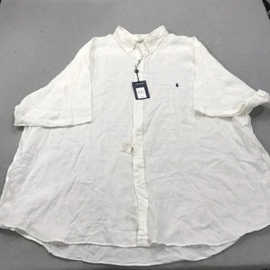 Ralph Lauren Hemd Herren 5XB Big weiß klassische Passform 100 % Leinen Camp Freizeit neu mit Etikett - Bild 1 von 10