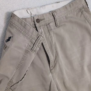 Polo Ralph Lauren lockere Passform beige Shorts marineblau Pony Logo 36"x7" - Bild 1 von 9