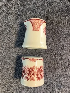 Vtg Restaurant Wear Pitcher Creamer RED Mini Individual Transferware Style Lot - Picture 1 of 13