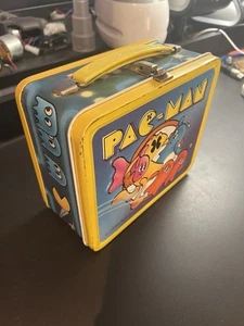 Vintage Pac Man Metall Brotdose und Thermoskanne 1980 ohne Tasse guter Zustand - Bild 1 von 18
