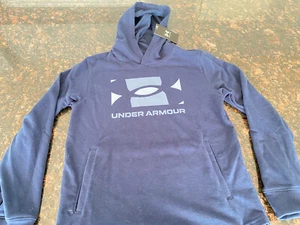 NWT Under Armour Boys Sweatshirt Hoodie Blue Navy Sz YLG Reg $38 - Picture 1 of 7