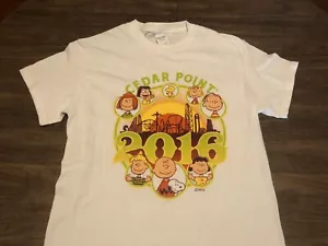 T-Shirt Cedar Point Themenpark 2016 Peanuts Figuren klein weiß - Bild 1 von 8