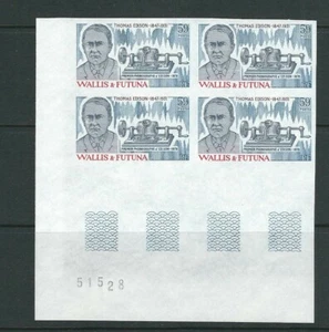 WALLIS et FUTUNA 1981 THOMAS EDISON (Scott 273 var) VF MNH IMPERF block/4 - Picture 1 of 1