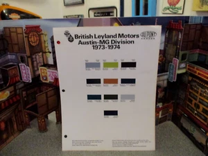 PAINT COLOR REFERENCE BRITISH MOTORS 1973 SAMPLE PAINT CHIPS - Picture 1 of 2
