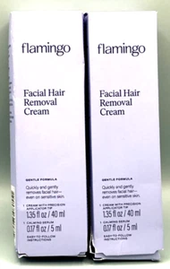 New 2- Flamingo FACIAL Hair Removal Cream, Gentle Formula 1.35oz Each Pack of 2 - Picture 1 of 2