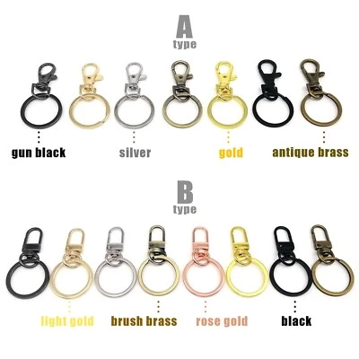 1/2/5pc Lobster Keychain Car Key Split Ring Keyring Clasp Clip Trigger Snap Hook - Image 1 of 4
