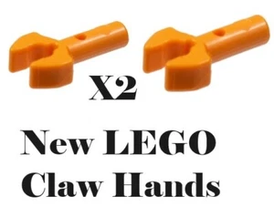 New LEGO Mechanical Hand Arm Lot of 2 Orange Antenna CLAW Pirate Robot Body Part - Picture 1 of 1