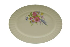 Edwin Knowles ALICIA Elfenbein Blumen Porzellan 14,5" Ovale Servierplatte - Bild 1 von 2
