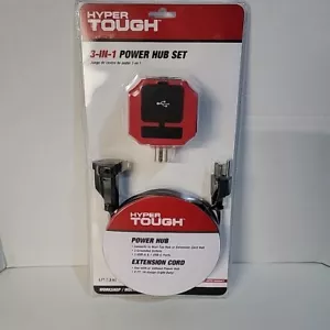 Hyper Tough 3-in-1 Hub Verlängerungskabel mit 3 Steckdosen 3 USB A 1 USB C Ports. - Bild 1 von 2