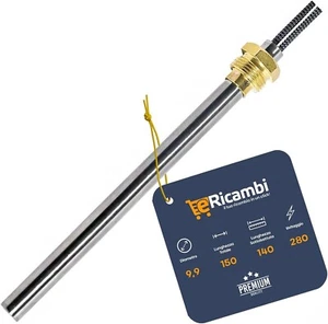 Candeletta accensione STUFA PELLET resistenza D. 10 x 140 280W A VITE 3/8" GAS - Foto 1 di 7