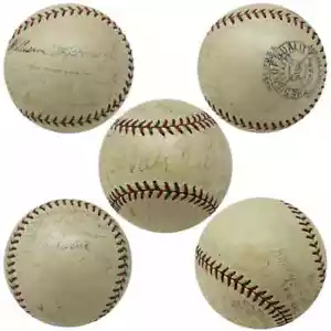 Babe Ruth, Lou Gehrig 1933 WS Champs Yankees Team Signed Baseball w/23 Sig (JSA) - Picture 1 of 2