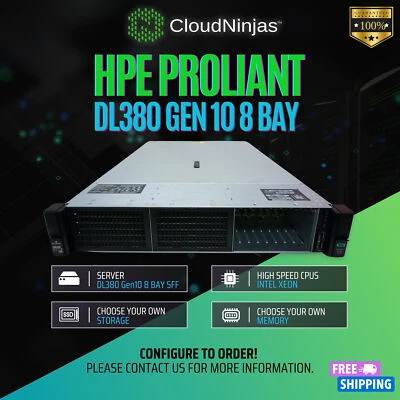 HPE ProLiant DL380 Gen10 8 Bay SFF 2x Xeon Gold 6148 DDR4 P816i-a CTO Server - Image 1 of 4