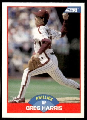 1989 Score Baseball Card Greg Harris Philadelphia Phillies #476 - Image 1 of 2