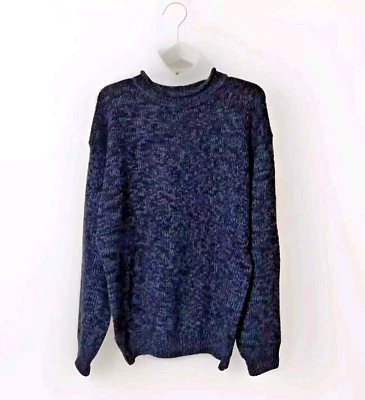 Vintage Barneys NY Men's Sweater Gray/Blue Melange Sz XL, Hong Kong Rare - Image 1 of 4