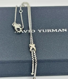 Previously Owned David Yurman Petite X Lariat Necklace in Sterling Silver - Picture 1 of 5