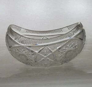 Vintage Crystal Oval Bowl Hobstar and Fine Cut - Picture 1 of 5