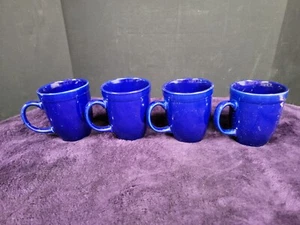 Cobalt Blue Ceramic Coffee Mugs Cups 12oz. (Set of 4)(4" Tall) - Picture 1 of 5
