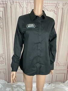 Disney park galaxy edge Star Wars long sleeve black casual shirt Buttons medium - Picture 1 of 18