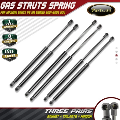 6x Bonnet+Tailgate+Rear Window Gas Struts for Hyundai Santa Fe 2001-2006 - image 1 of 4