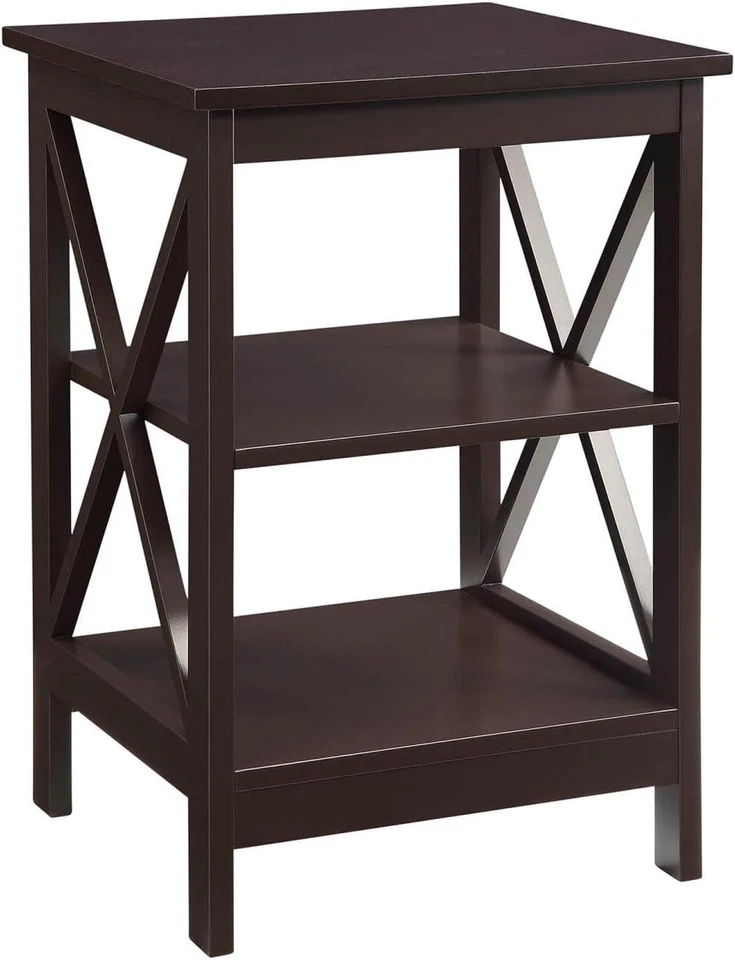 Oxford End Table 15.75" - Modern Living Room Table with Storage Shelves, Transit - Image 1 of 4
