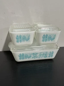 Vintage Pyrex Amish Butterprint 8 Piece Refrigerator Fridge Set 501 502 503 - Picture 1 of 24