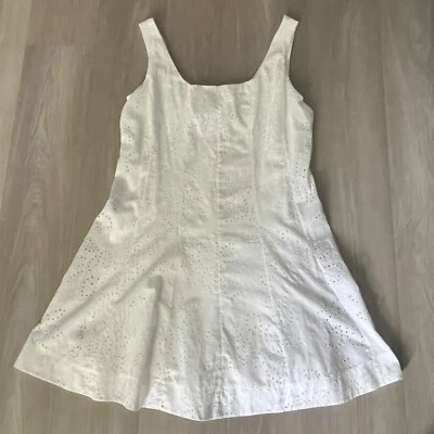 Calypso St. Barth Womens White Eyelet Sleeveless A-line Dress Sz 8 Resort - Image 1 of 4