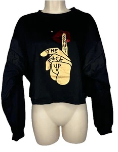 Camiseta corta acolchada manga larga gráfica Miss Selfie Shut The F*ck Up talla L humor - Imagen 1 de 6