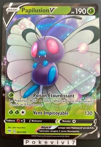 Carte Pokemon PAPILUSION V 001/189 Ultra Rare V Epée et Bouclier 3 EB03 FR NEUF - Foto 1 di 1