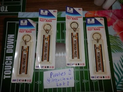 Pittsburgh Pirates keychain Lot of (4) Vtg 1990's new vintage key rings Lot P - Image 1 of 4