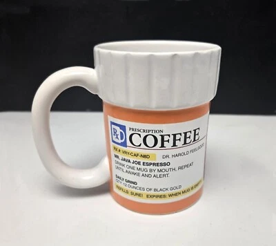 Taza recetada Rx botella de píldora taza de café farmacia novedad 12 oz boca grande Foto 1 de 4