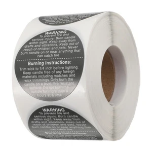 500PCS warning labels for candle making Candle Making Stickers Candle Tin - Picture 1 of 12