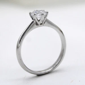 0.75Ct Classic Round 6 Prong Solitaire Lab Grown Diamond Engagement Ring VS1 E - Picture 1 of 9