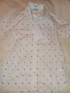 Mayoral Boys Size 7/8 New With Tags white short sleeve shirt with slim fit - Picture 1 of 4