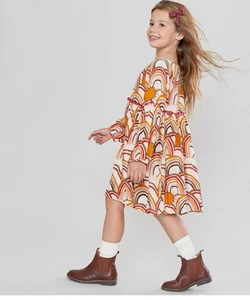 Pink Chicken Rainbow Dress Size 5 Yr. - Picture 1 of 16