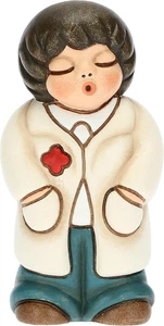 , Bomboniera Bimbo Dottore Con Camice in Ceramica Decorata a Mano, Simbolo Di Pa - Foto 1 di 12