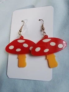 Quirky Toadstool, Mushroom Earrings Funky Novelty Boho Festival Fairy - Picture 1 of 1