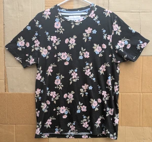 Denim & Flower Ricky Singh T-Shirt M schwarz rosa blau geblümt kurzarm - Bild 1 von 14