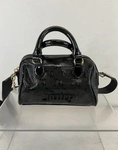 Juicy Couture Gloss Black Embossed PVC Crossbody Bag - Picture 1 of 7